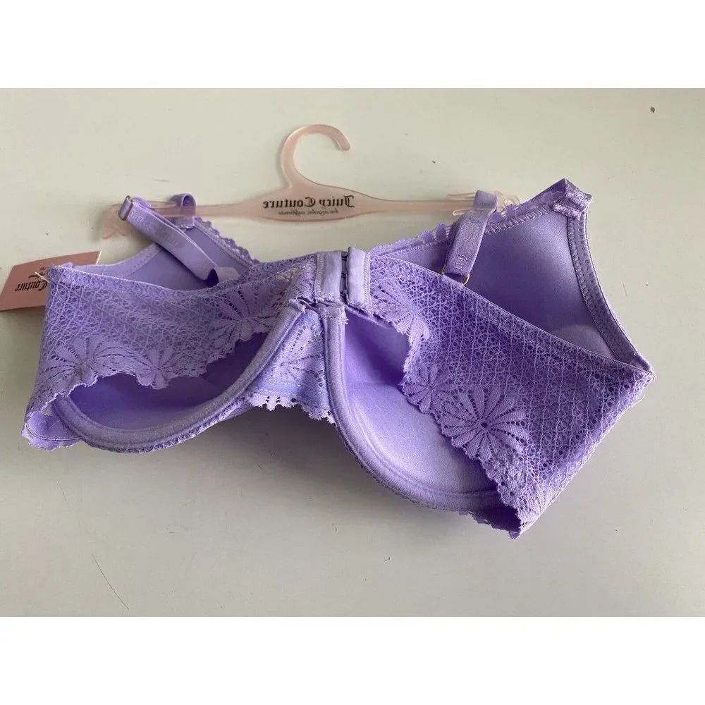 Juicy Couture Sexy T-Shirt Bra Glam Lace Sz 36D Underwire JC5250AG Gamma Ray NEW - Picture 6 of 7